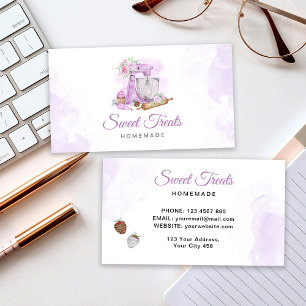 Sweet Treats Purple Bakery Business Card