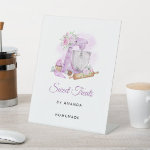 Sweet Treats Purple Bakery Pedestal Sign