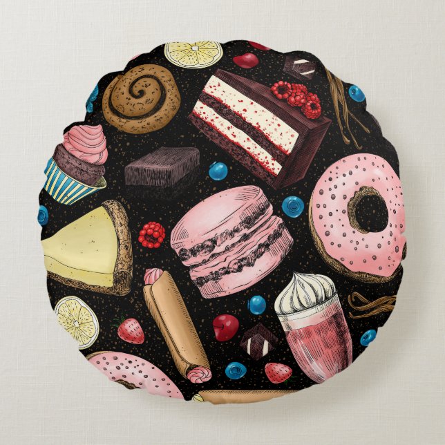 Sweet treats  round cushion (Front)