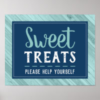 Sweet Treats Sign, Blue and Aqua