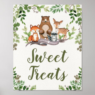Sweet Treats Woodland Forest Baby Shower Favours Poster