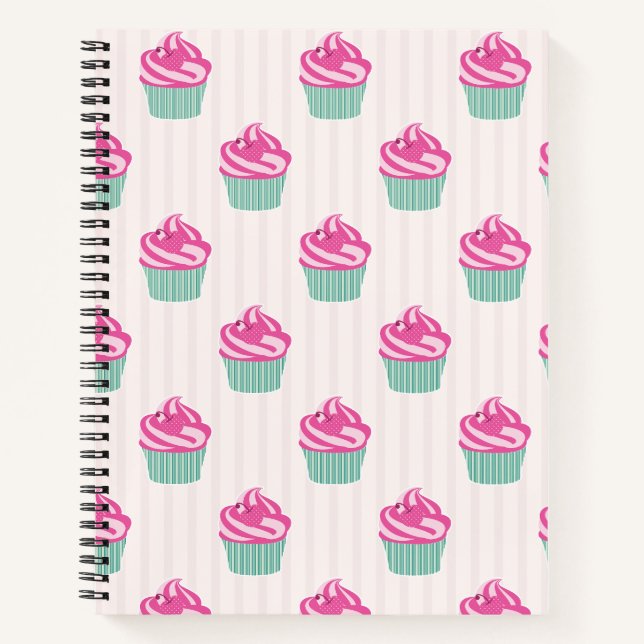 Sweet Trendy Cup Cakes  Notebook (Front)