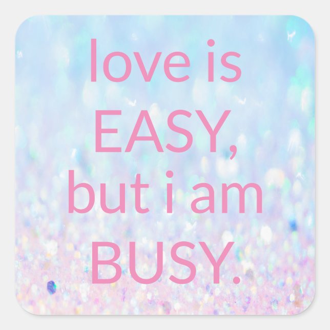Sweet Trendy glitter Square Sticker (Front)