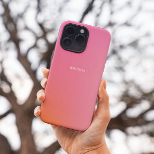 Sweet Trendy Pink Orange Ombre Tie Dye Customised iPhone 16 Pro Case