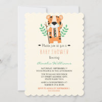 Sweet Tribal Tiger Baby Shower Invitation