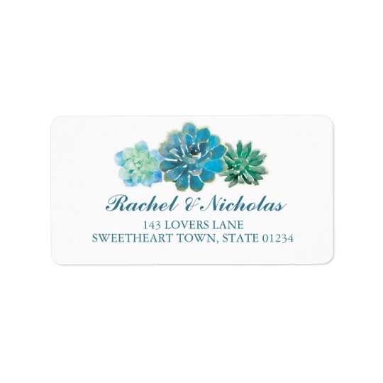 Sweet Trio Succulents Watercolor | ADDRESS Address Label