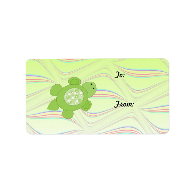 Sweet Turtle Gift Tag Label (Front)