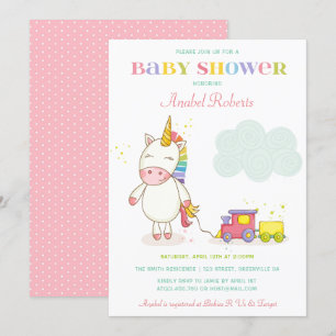 Sweet Unicorn Baby Shower Invitation