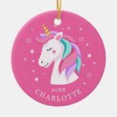 Sweet Unicorn Christmas Ornament (Front)