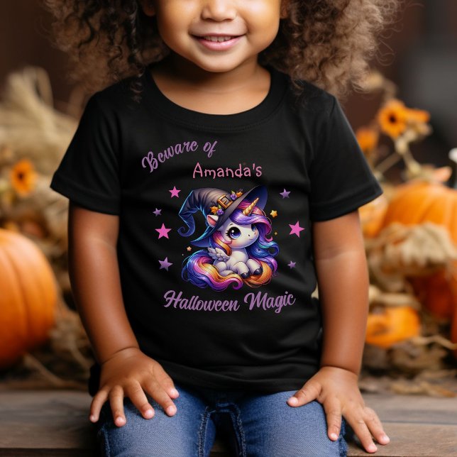 Sweet Unicorn Girls Halloween Custom Name Baby T-Shirt (Creator Uploaded)