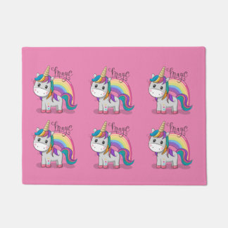 Sweet unicorn with big eyes doormat