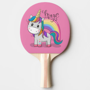Sweet unicorn with big eyes ping pong paddle