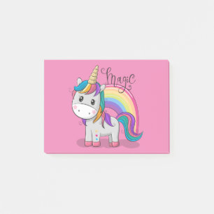 Sweet unicorn with big eyes post-it notes