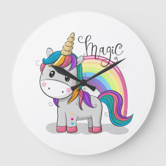Sweet unicorn with big eyes T-shirt Large Clock