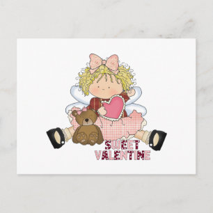 sweet valentine blonde little girl cutie holiday postcard