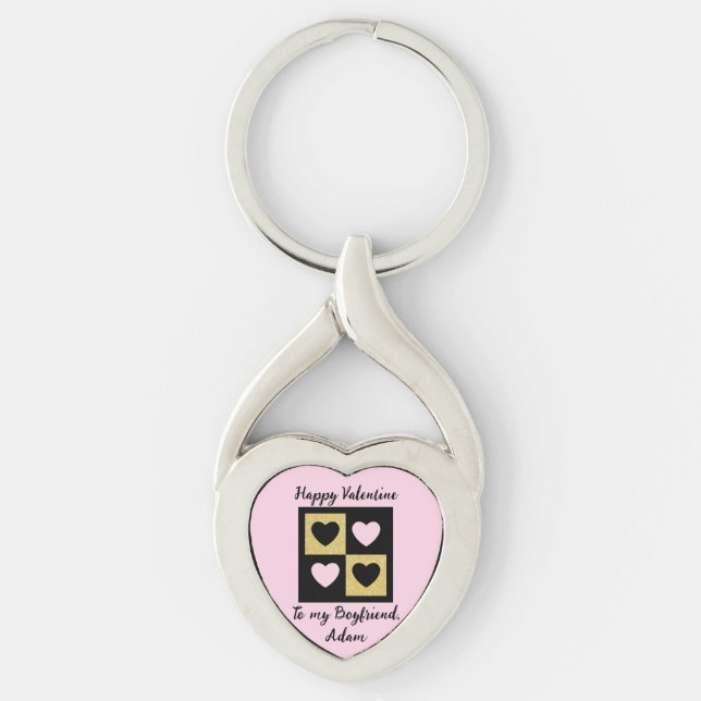 sweet valentine couple personalised customise key ring (Front)