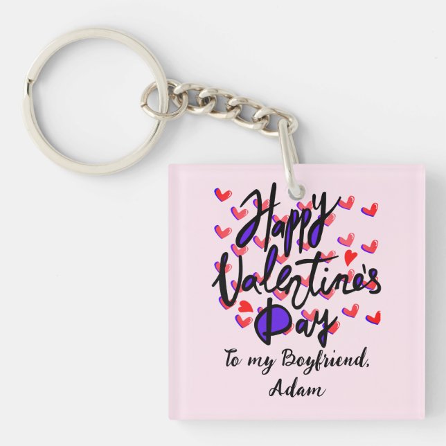 sweet valentine couple personalised customise key ring (Front)