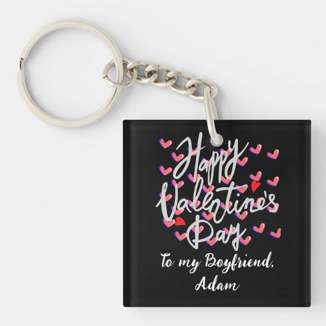 sweet valentine couple personalised customise   key ring (Front)