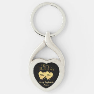 sweet valentine couple personalised customise key ring