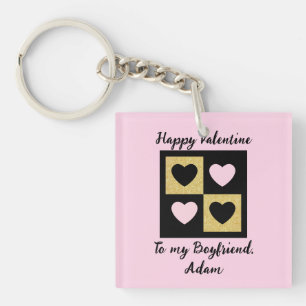 sweet valentine couple personalised customise key ring