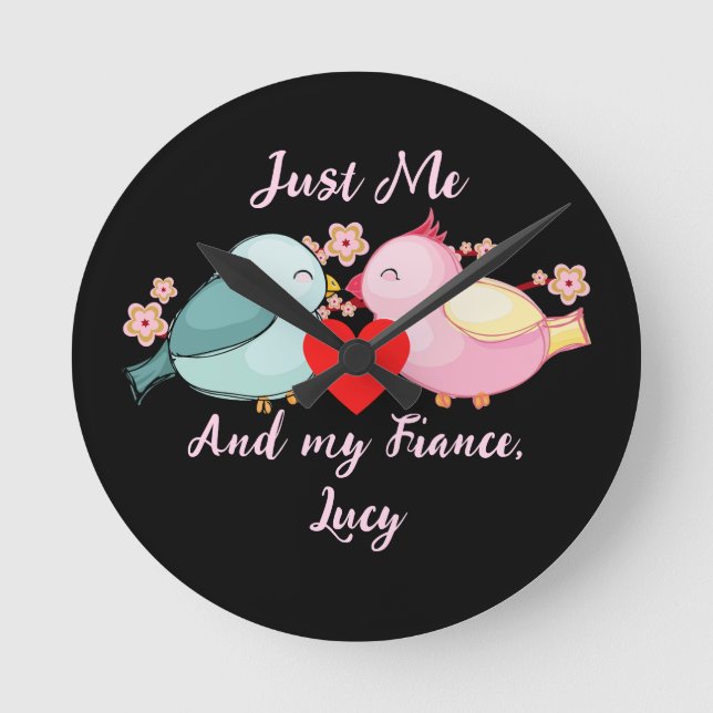 sweet valentine couple personalised customise round clock (Front)