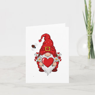 Sweet Valentine Gnome Heart Thank You Card 