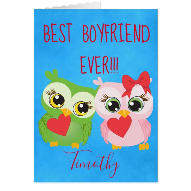 Sweet Valentine’s Day Owls for Him (Front)