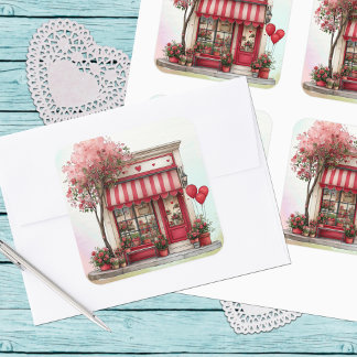 Sweet Valentine Shop Square Sticker