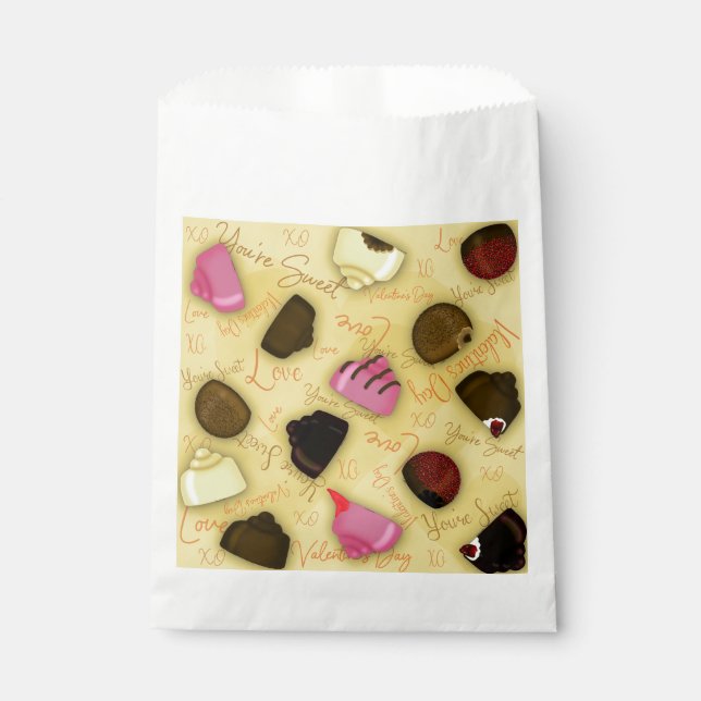 Sweet Valentine - Valentine's Day Candy Pattern Favour Bag (Front)