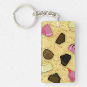 Sweet Valentine - Valentine's Day Candy Pattern Key Ring