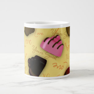 Sweet Valentine - Valentine's Day Candy Pattern Large Coffee Mug