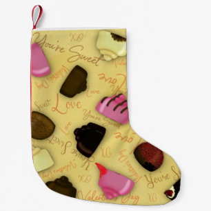 Sweet Valentine - Valentine's Day Candy Pattern Small Christmas Stocking