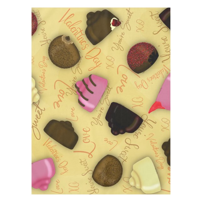 Sweet Valentine - Valentine's Day Candy Pattern Tablecloth (Front)