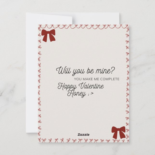 Sweet Valentine's  Holiday Card (Back)