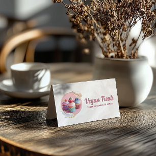 Sweet Vegan Treats Candy Shop Confectioner Peach Business Card