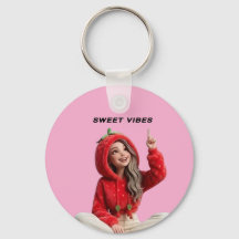 Sweet vibes Cute Strawberry hoodie girl