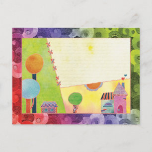 Sweet Village Blank Postcard