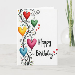 Sweet Vine Heart Birthday Card