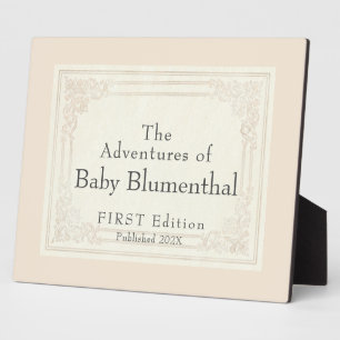 Sweet Vintage Book Title Personalised Baby Sign Plaque