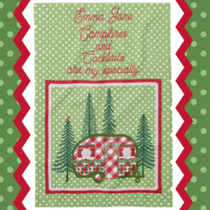 Sweet Vintage Camper Trailer Holiday Tea Towel