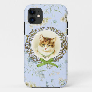 Sweet vintage cat portrait iPhone 11 case