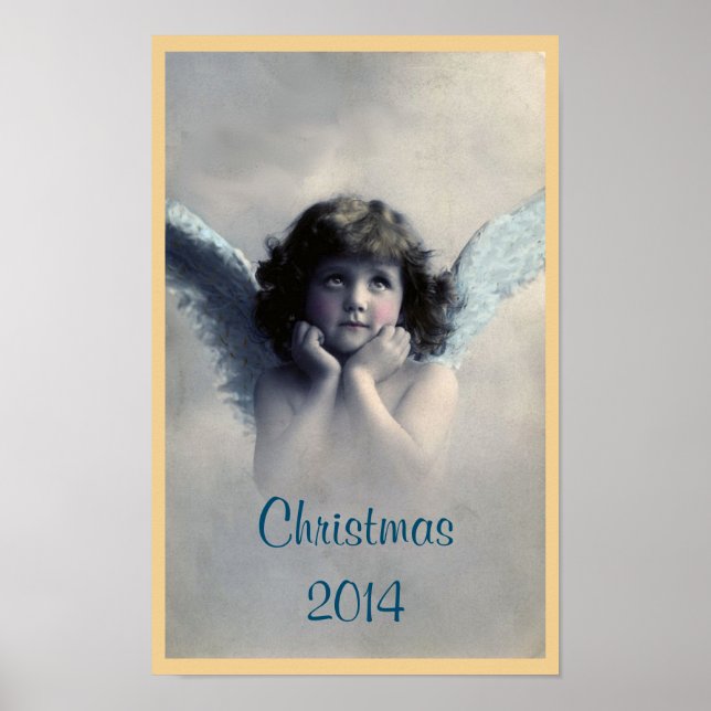 Sweet Vintage Christmas Angel Poster (Front)