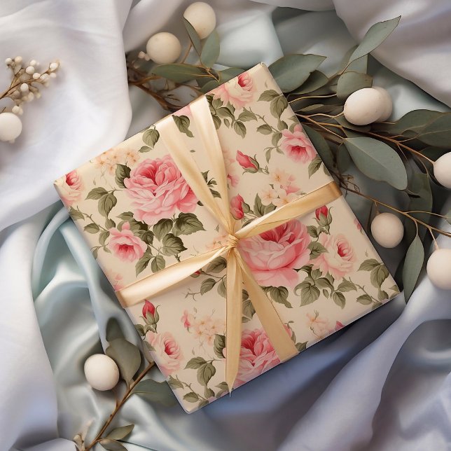 Sweet Vintage English Roses Wrapping Paper (Creator Uploaded)