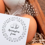 Sweet Vintage Hand-drawn Eggs Round Family Farm Self-inking Stamp<br><div class="desc">This sweet family farm self-inking rubber stamp features vintage hand-drawn eggs and months and dates in a round typography. You family farm or homestead is displayed in script font. Perfect to be used as an egg carton stamp that has all days and dates and just have to circle the correct...</div>