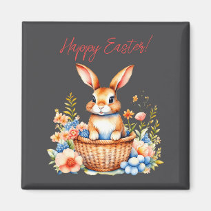 Sweet Vintage Happy Easter Bunny Rabbit Toddler Magnet