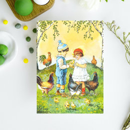 Sweet Vintage Jenny Nyström Happy Easter Card