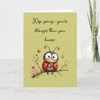 Sweet Vintage Ladybug "Keep Going" Card