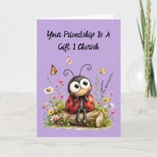 Sweet Vintage Ladybug "Your Friendship" Card