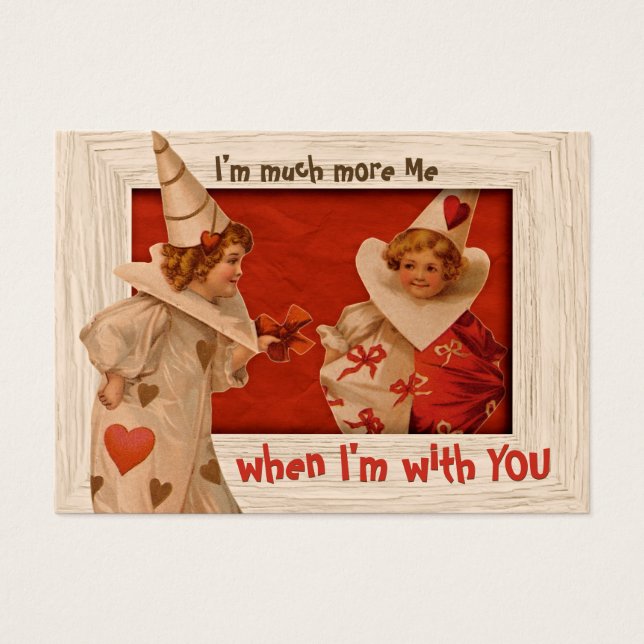 Sweet Vintage Pierrot CC0659 Valentine Gift Tag (Front)