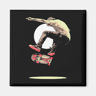 Sweet Vintage Skater Retro Skateboarding Graphic 8 Magnet